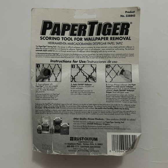 Zinsser Paper Tiger Scoring Tool 338845 Wallpaper/Decal Removal New - Picture 3 of 7